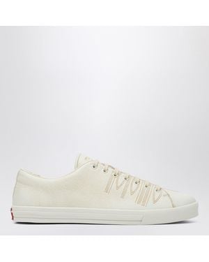 Prada Talc-Coloured Leather Trainers - White