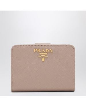Prada Small Powderpink Saffiano Wallet - Brown