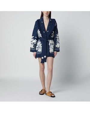 Alanui Postcard From Paradise Cardigan Deep/ Pearl - Blue