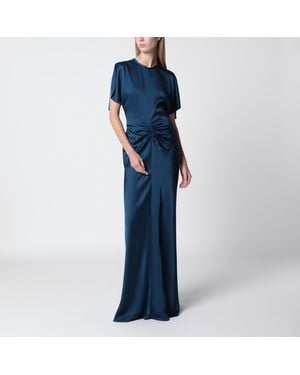 Victoria Beckham Ocean Isabella Satin Crãªpe Maxi Dress - Blue