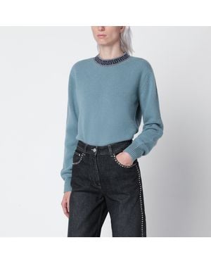 Versace Wool And Cashmere Crewneck Sweater - Blue