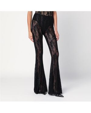 Norma Kamali Flared Lace Trousers - Black
