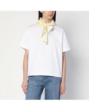 Bottega Veneta T-Shirt With Silk Scarf - White