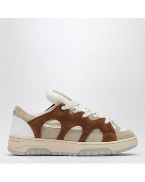 Santha Cream/ Mesh And Suede Model 1 Trainers - Brown