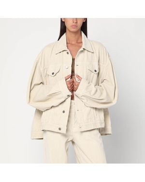 Haikure Wide Ecru Corduroy Jacket - Natural