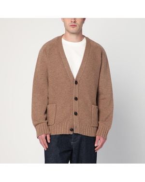 Bottega Veneta Camel Wool Cardigan - Natural
