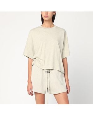 Fear Of God Oversized Greige Cotton-Blend T-Shirt - Natural