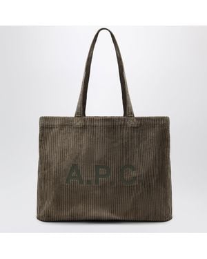 A.P.C. Borsa Tote Lou Large Color Taupe - Marrone