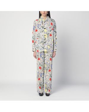 Bottega Veneta Floral Viscose And Silk Pyjamas - Multicolour