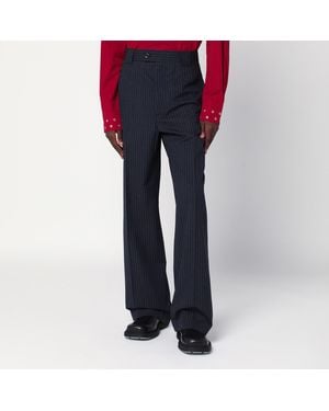 NAMACHEKO Midnight Striped Wool Pants - Blue