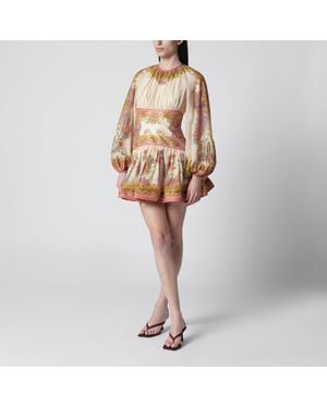 Zimmermann Indra Minikleid Mit Blumenmuster - Natur