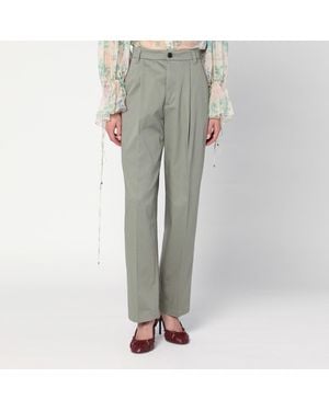 Department 5 Sage Green Cotton Pants - Gray