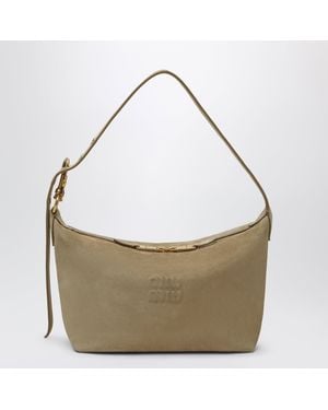 Miu Miu Suede Leather Bowling Bag - Metallic