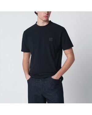 Stone Island T-Shirt With Logo Patch - Black