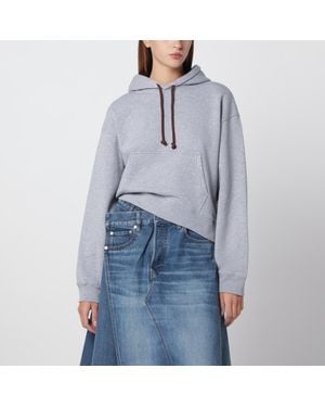 JW Anderson Melange Cotton Hoodie - Blue