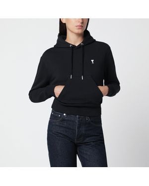 Ami Paris Ami De Coeur Hooded Sweatshirt - Black