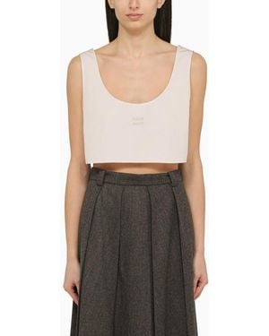 Miu Miu Top Débardeur En Coton Opale - Noir