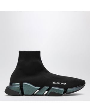 Balenciaga Speed 2.0 Iridescent Knit Trainers - Black