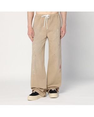 MM6 by Maison Margiela Wide Pants With Brushstrokes - Natural