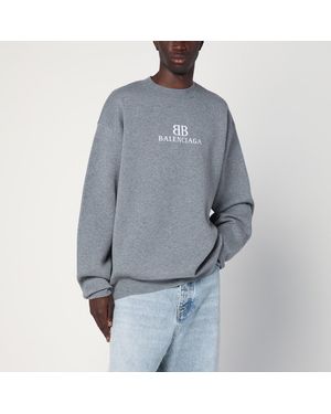 Balenciaga Cotton Jumper With Logo - Blue