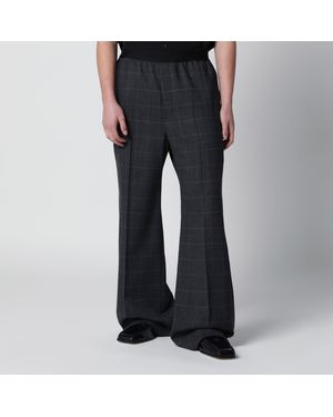 Balenciaga Dark Tartan Pants - Black