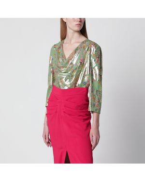 Valentino Printed Lurex Shirt - Red