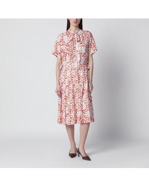 Prada Floral Print Shirt Dress - Pink