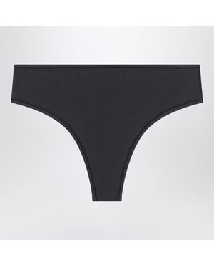 Skims Stretch Thong With Double-Layered Fabric - Grey