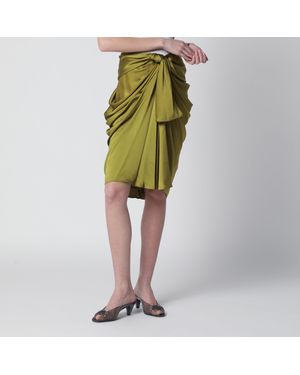 Chloé Draped Silk Skirt - Green