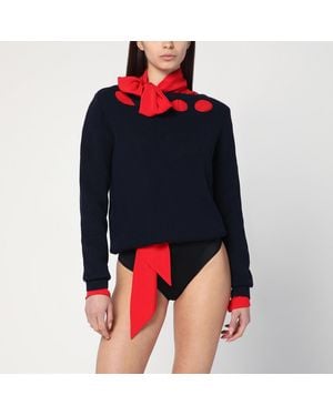Prada Cotton Jumper With Geometric Details - Red