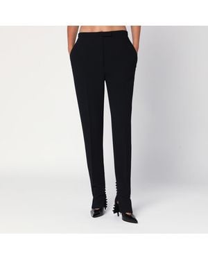 Dries Van Noten Pants With Slits And Buttons - Blue
