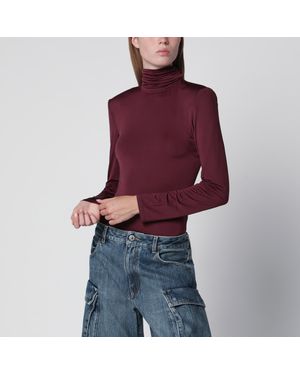 ROTATE BIRGER CHRISTENSEN Burgundy Scarf-Detail Top - Red