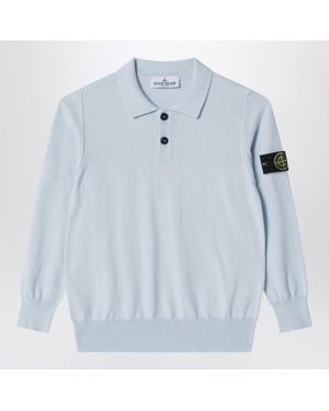 Stone Island Cotton Knit Polo - Blue
