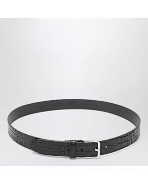 Frankie Shop Patent Toni Croc Belt - Brown