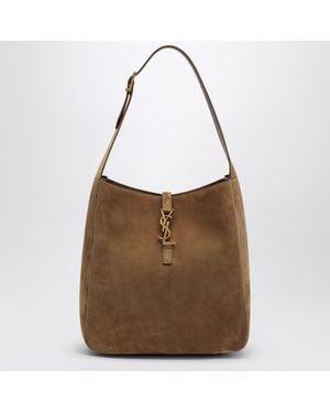 Saint Laurent Le 5 À 7 Sac En Daim Couleur Feuille D'Or - Marron