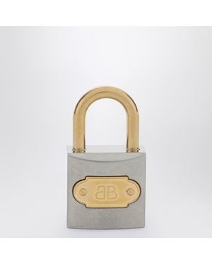 Balenciaga Bb Padlock Key Charm - Metallic