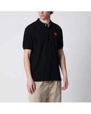 COMME DES GARÇONS PLAY Heart Cotton Polo Shirt - Black