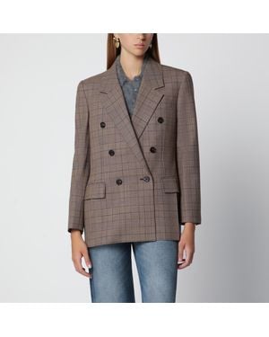 Chloé Veste Croisée Marron À Motif Prince-De-Galles