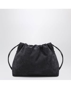 Brunello Cucinelli Bc Duo Pouch Midnight Suede Bag With Monile Detail - Black