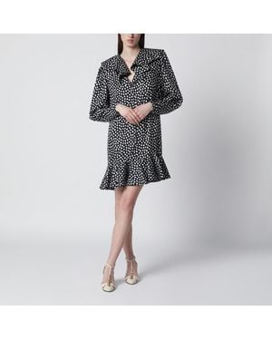 Chloé Silk Jacquard Mini Dress With Polka Dot Print - Black