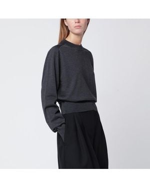 Jacquemus Maglione in lana con ricamo logo - Nero