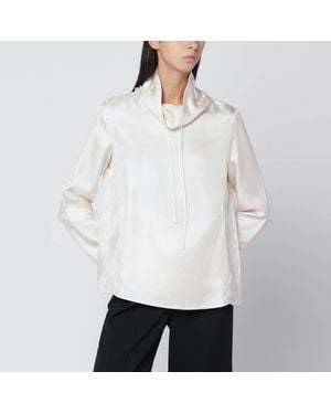 Loulou de Saison Ivory Cyna Silk Blouse - White