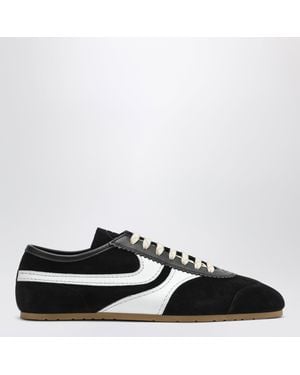 Dries Van Noten Suede And Leather Low-Top Sneakers - Black