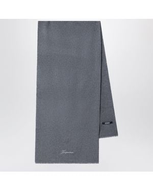 Jacquemus Dark Wool And Cashmere Tailleur Scarf - Grey