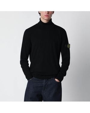 Stone Island Wool Turtleneck Jumper - Black
