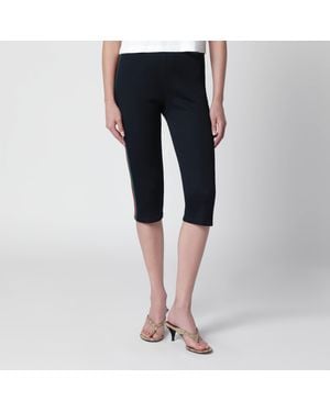 Gucci Ribbed Cotton Jersey Pants With Web, Japan - Blue