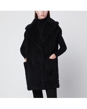 Max Mara Gilet in teddy in alpaca e lana - Nero
