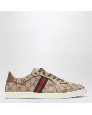 Gucci Sneakers Stretch En Toile Gg Sable - Neutre