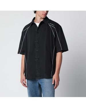 Off-White c/o Virgil Abloh Off- Owr Garment-Dyed Gabardine Sporty Bowling Shirt - Black