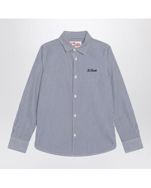 MC2 Saint Barth Striped Agnes Shirt With Snoopy Print - Blue